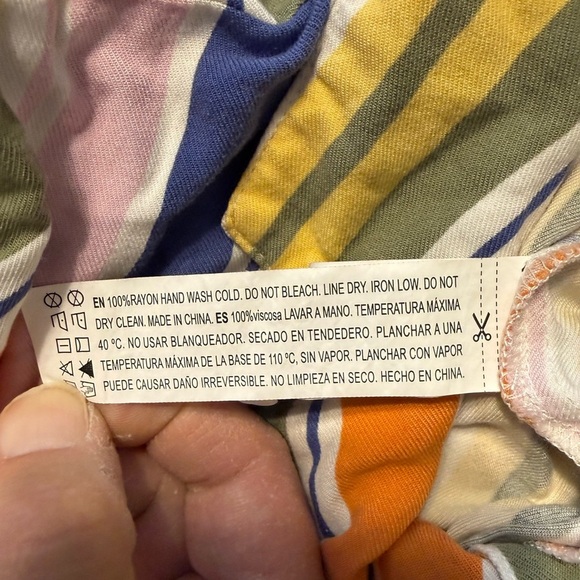 Forever 21 Striped Front-tie Button up Blouse S Blue - Picture 6 of 6